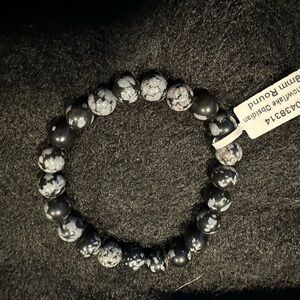 Snowflake obsidian Beaded Bracelet